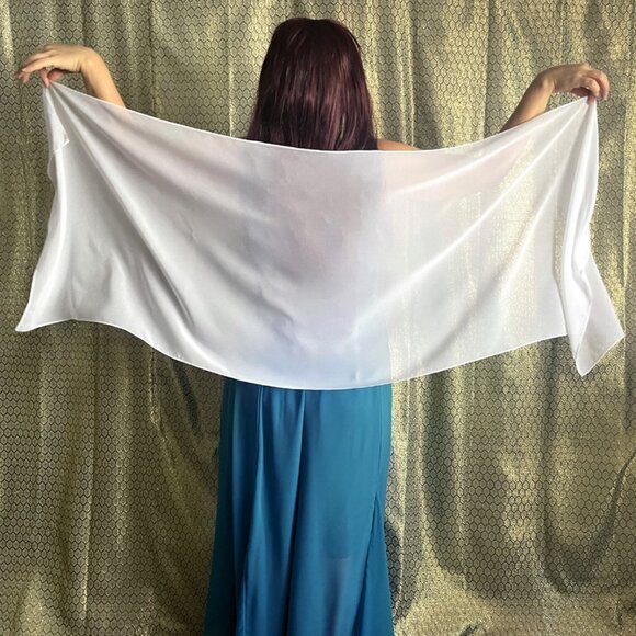 Small size chiffon veil for belly dance. White (milk-white) color. New - Picture 1 of 1